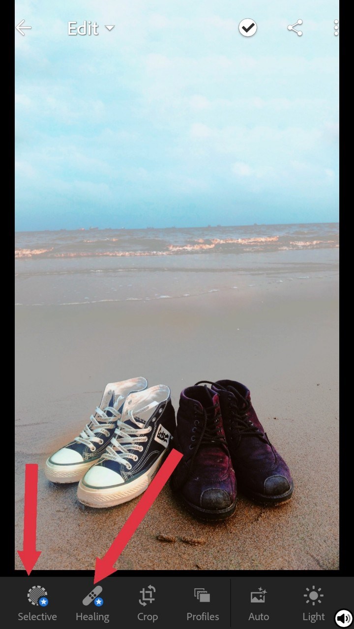 Procedure to edit with Lightroom mobile